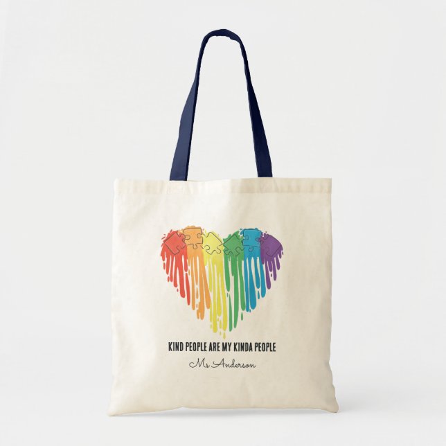 Autism Awareness Special Education Teacher Custom Tote Bag (Front)