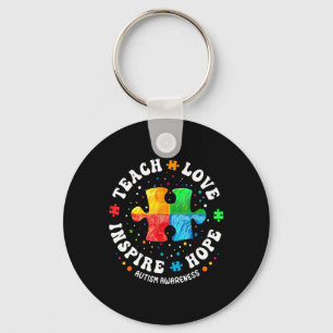 Autism Awareness Sped Teacher Teach Love Hope Insp Key Ring