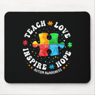 Autism Awareness Sped Teacher Teach Love Hope Insp Mouse Mat