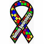 Autism Awareness Standing Photo Sculpture<br><div class="desc">Raise awareness with this stand up ribbon.</div>