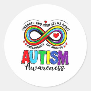 Autism Awareness Strength And Heart Set Us Apart 2 Classic Round Sticker
