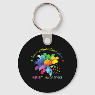 Autism Awareness Sunflower Accept Understand Love  Key Ring
