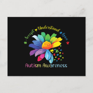 Autism Awareness Sunflower Accept Understand Love Postcard