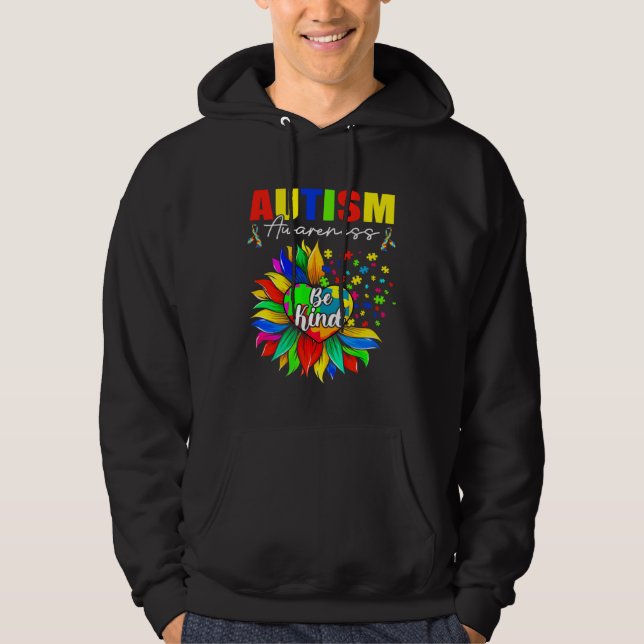 Autism Awareness Sunflower Choose Kindness Mom Kid Hoodie (Front)