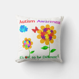 Autism Awareness Sunflower Cushion