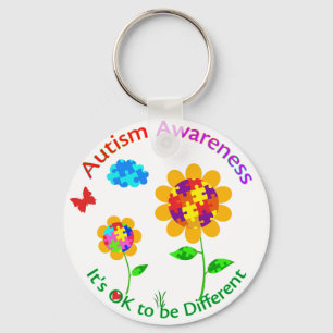 Autism Awareness Sunflower Key Ring