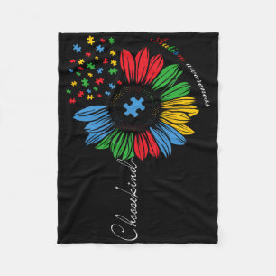 Autism Awareness Sunflower Kids Choose Kind Autism Fleece Blanket