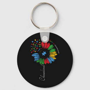 Autism Awareness Sunflower Kids Choose Kind Autism Key Ring