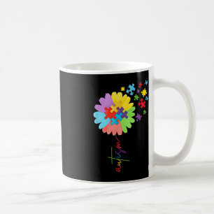 Autism Awareness Sunflower Puzzle Piece Kids Coffee Mug
