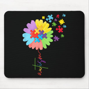 Autism Awareness Sunflower Puzzle Piece Kids Mouse Mat