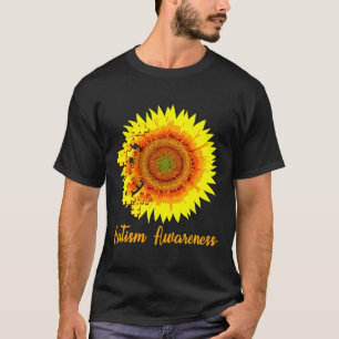 Autism Awareness Sunflower Puzzle Pieces T-Shirt