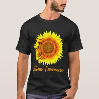 Autism Awareness Sunflower  Puzzle Pieces T-Shirt