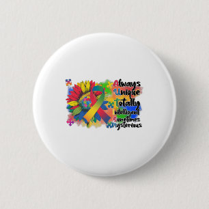 Autism Awareness Sunflower Shirt Autism Always Uni 6 Cm Round Badge