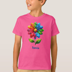 Autism Awareness Super Flower Personalise T-Shirt