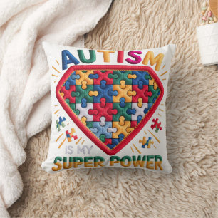 Autism Awareness Superhero Shield Autism Is My S Cushion