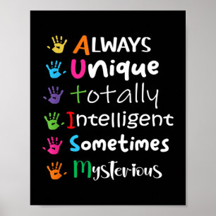 AUTISM AWARENESS Support Autism Kids for Mom Dad  Poster