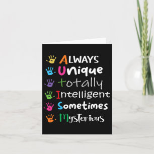 Autism Awareness Support Autism Kids For Mum Dad 1 Card