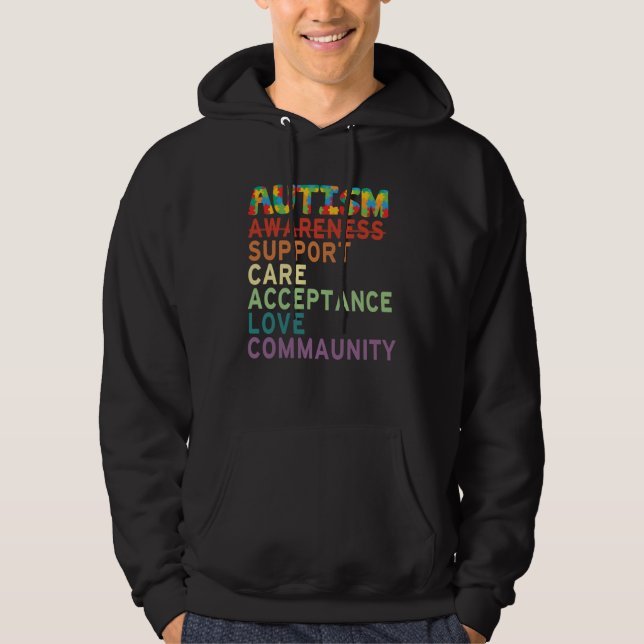 Autism Awareness Support Care Acceptance 1 Hoodie (Front)