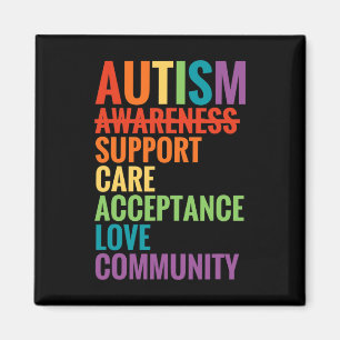 Autism Awareness Support Care Acceptance Ally Gif Magnet