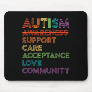 Autism Awareness Support Care Acceptance Ally Gift Mouse Mat