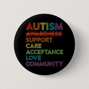 Autism Awareness Support Care Acceptance Ally T-Sh 6 Cm Round Badge