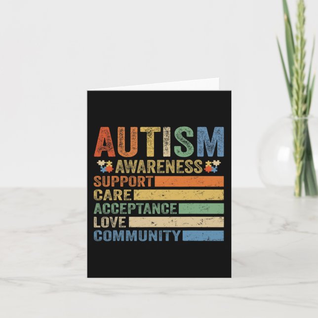 Autism Awareness Support Care Acceptance for women Card (Front)