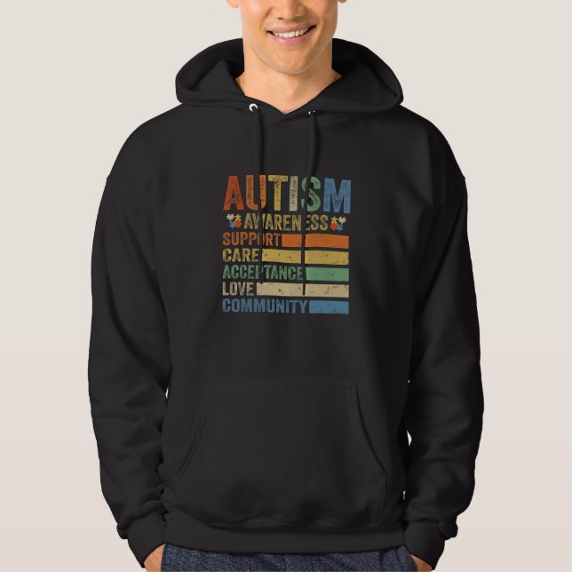 Autism Awareness Support Care Acceptance for women Hoodie (Front)