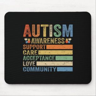Autism Awareness Support Care Acceptance for women Mouse Mat