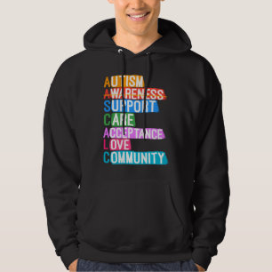 Autism Awareness Support Care Acceptance Love Comm Hoodie
