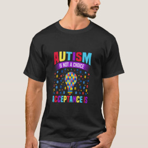 Autism Awareness Support Choice Light Bulb Puzzle T-Shirt
