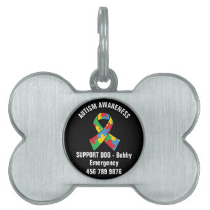 Autism Awareness Support Dog Personalised Pet ID Tag