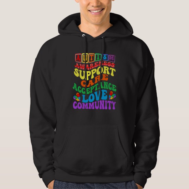 Autism Awareness Support for Kids Boys Women & men Hoodie (Front)