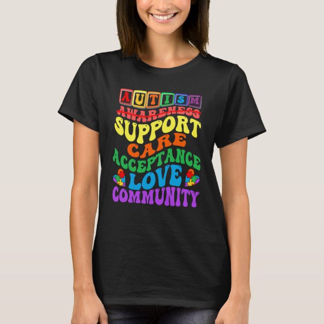 Autism Awareness Support for Kids Boys Women & men T-Shirt (Front)