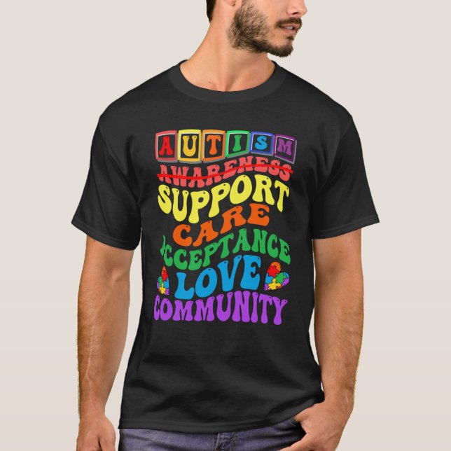 Autism Awareness Support for Kids Boys Women & men T-Shirt (Front)
