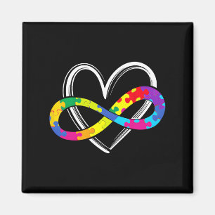Autism Awareness Support Infinity Heart Love Puzzl Magnet