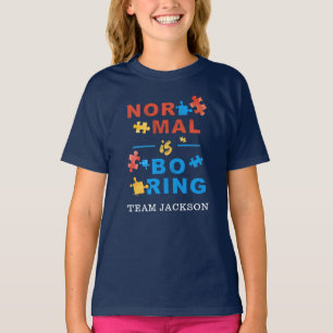 Autism Awareness Support Normal is Boring Puzzles T-Shirt