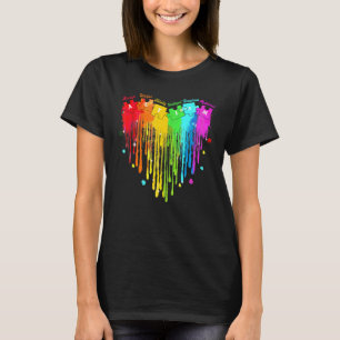 Autism Awareness Support Rainbow Autism Puzzle Hea T-Shirt