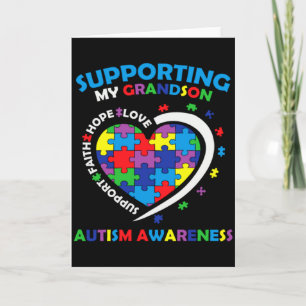 Autism Awareness Supporting My Grandson Support Au Card