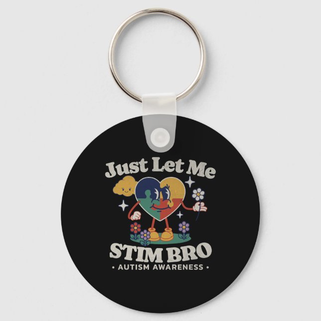 Autism Awareness Supportive Stimming Cute Butterfl Key Ring (Front)