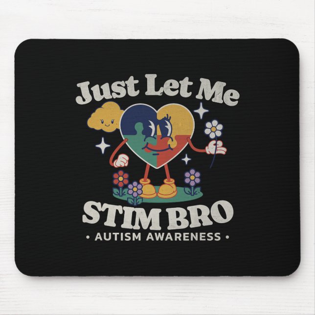 Autism Awareness Supportive Stimming Cute Butterfl Mouse Mat (Front)