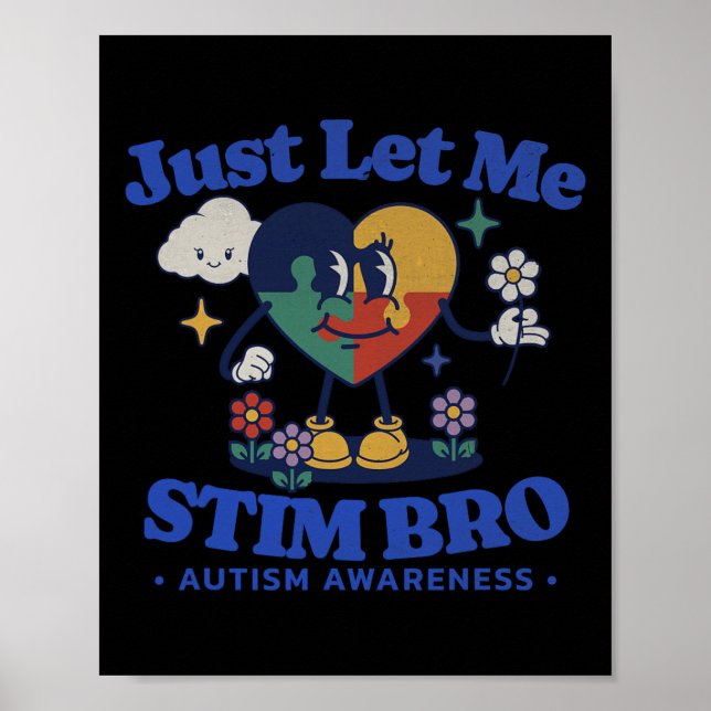 Autism Awareness Supportive Stimming Cute Butterfl Poster (Front)