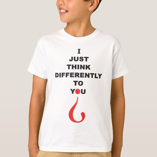 Autism awareness T-Shirt I JUST THINK DIFFERENTLY (Front)