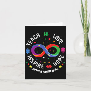 Autism Awareness Teach Hope Love Inspire Teacher I Card
