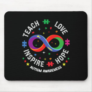 Autism Awareness Teach Hope Love Inspire Teacher I Mouse Mat