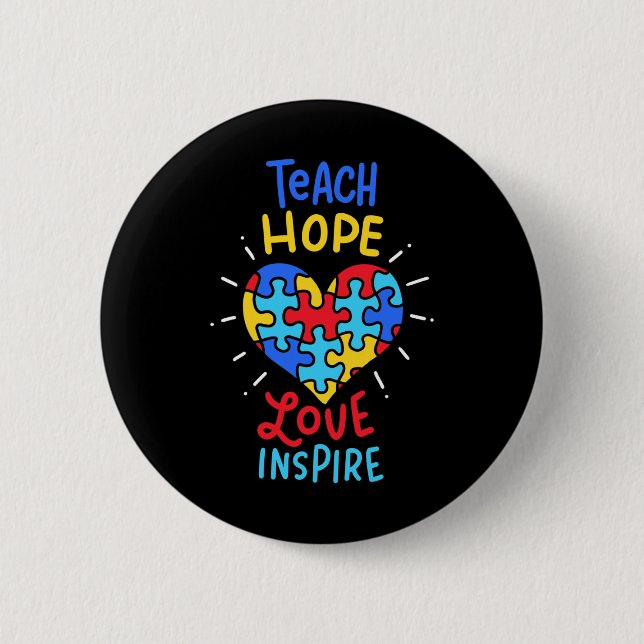 Autism Awareness Teacher  6 Cm Round Badge (Front)