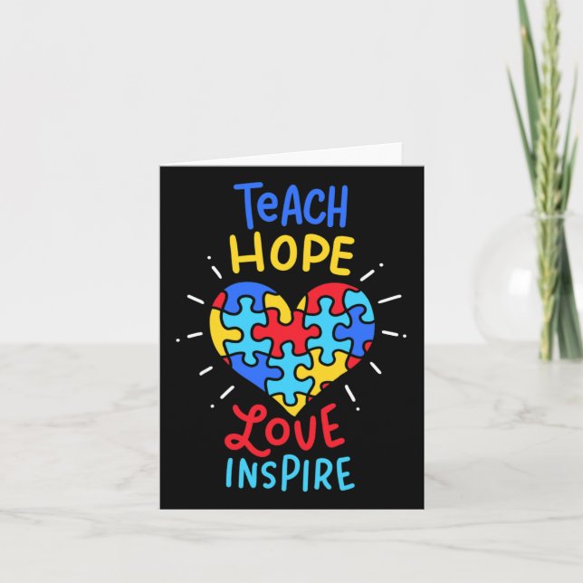 Autism Awareness Teacher  Card (Front)