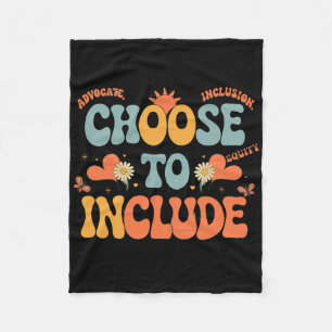 Autism Awareness Teacher - Choose To Include Fleece Blanket