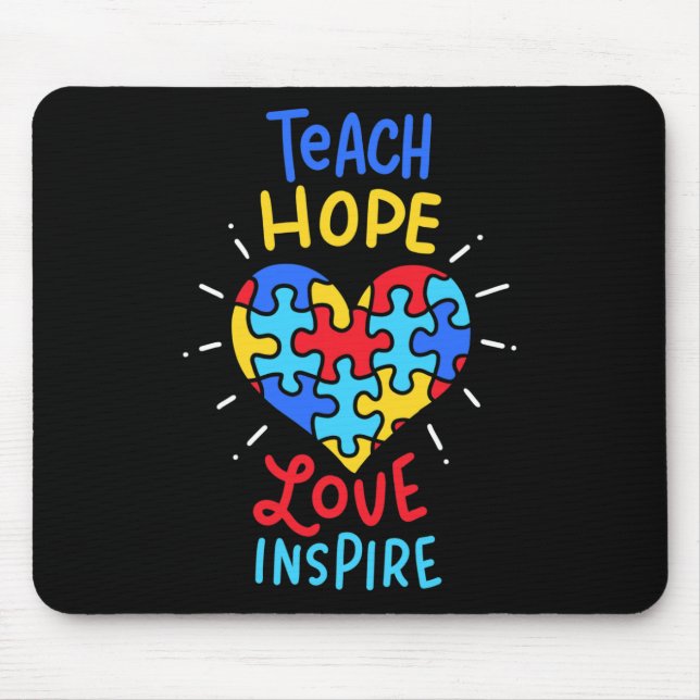 Autism Awareness Teacher  Mouse Mat (Front)
