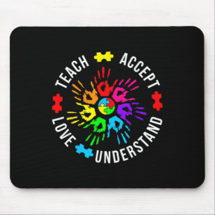 Autism Awareness Teacher Puzzle Teach Accept Under Mouse Mat