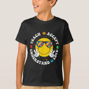 Autism Awareness Teacher Puzzle Teach Accept Under T-Shirt